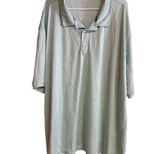 Reebok Mens 5XL Light Green Polo Shirt With Logo On Sleeve Short Sleeve Soft & B